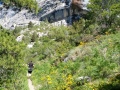 Passage au pied de la cascade d'Aiguebelle