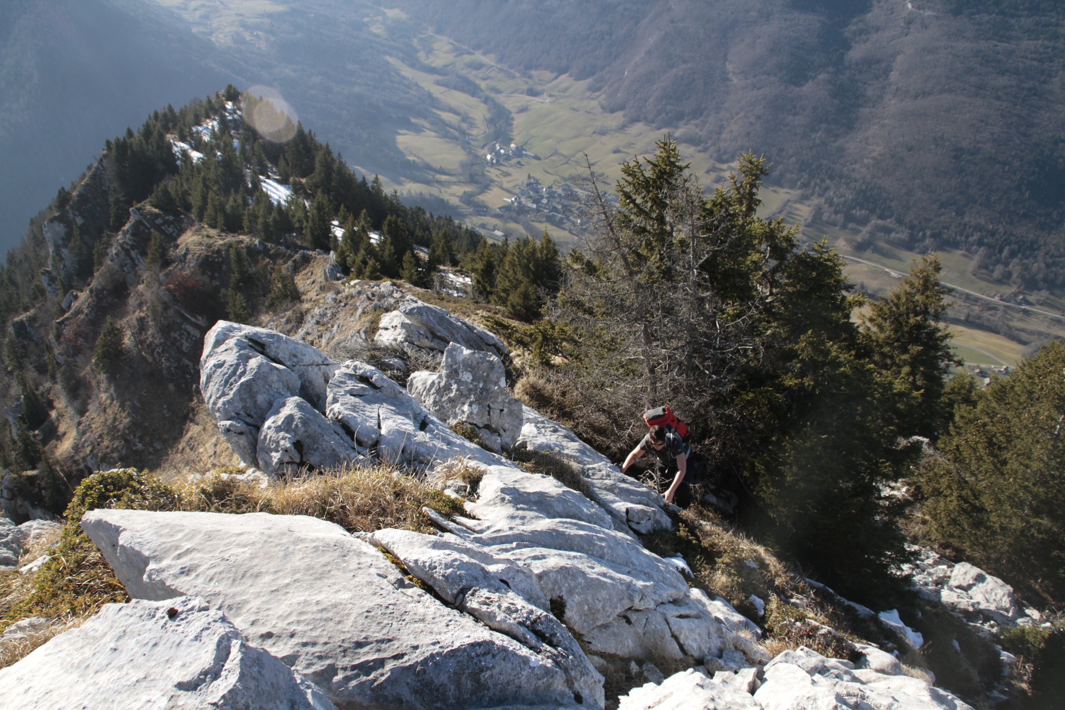 Rocher de la bade : Traversée sud >> nord